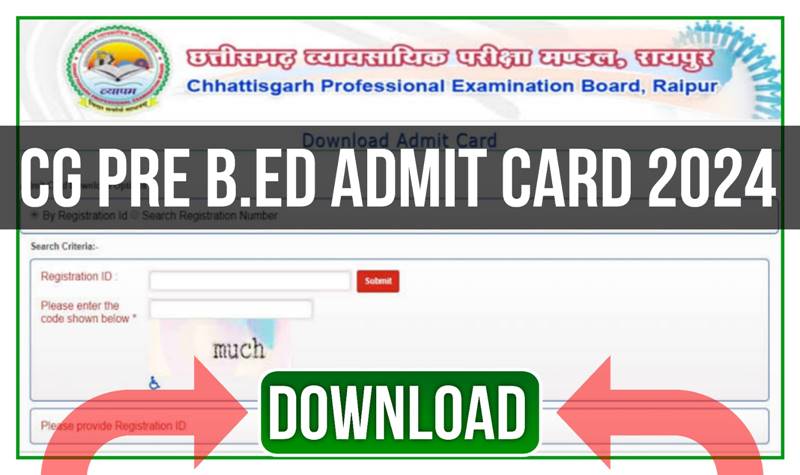 CG Pre B.Ed Admit Card 2024