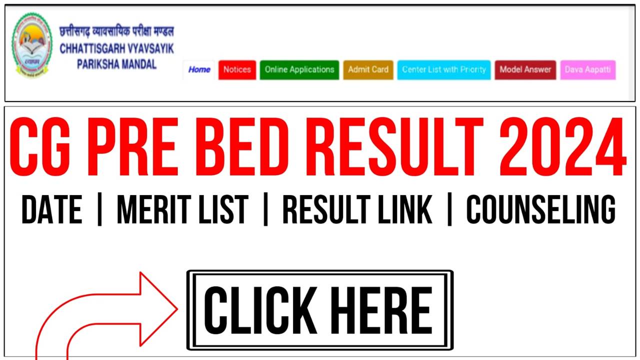 CG Pre BEd Result Date 2024