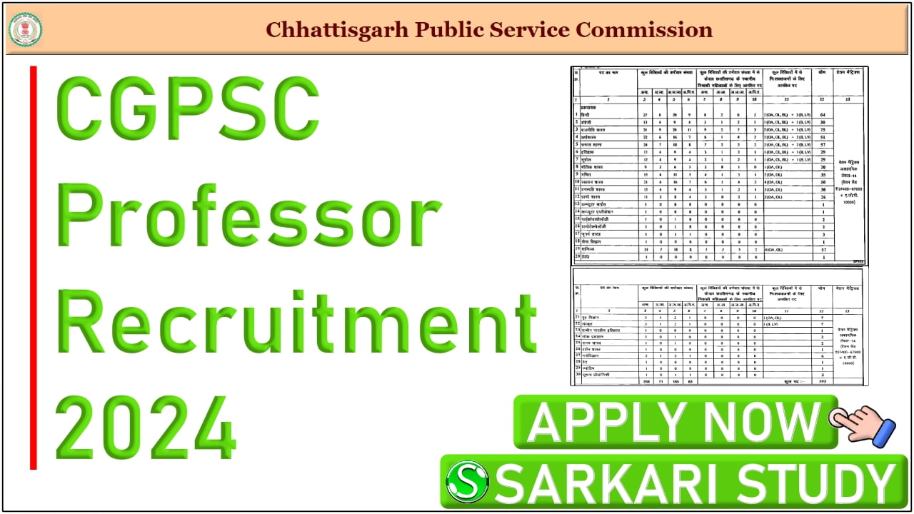 CGPSC Professor Recruitment 2024